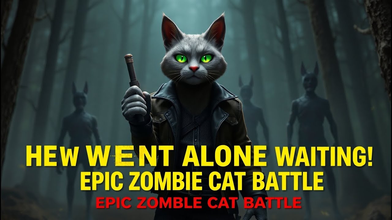 "Midnight Forest Battle The Lone Cat vs Zombie Horde  Epic 3D Animation Adventure!" 