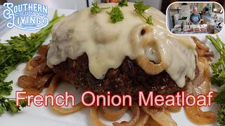 Crockpot French Onion Meatloaf With Melted Swiss Cheese @SouthernCountryLiving