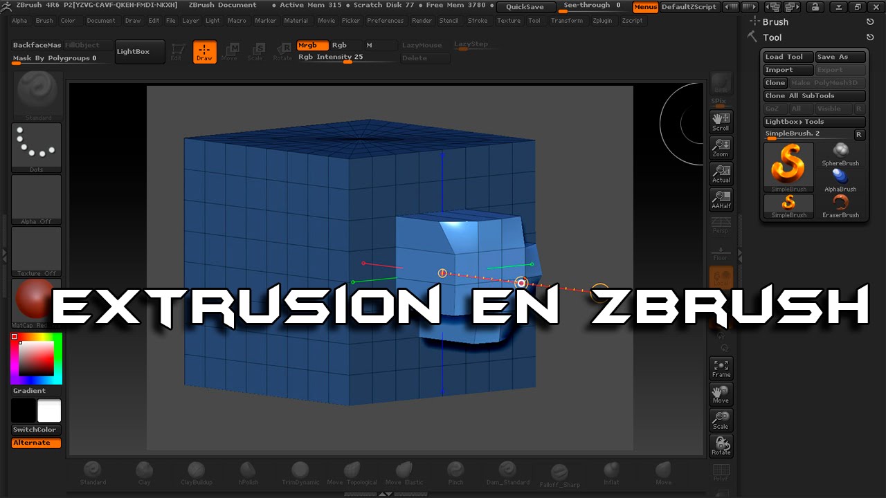export c4d extrusion to zbrush
