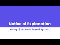 HRIS & Payroll | Notice of Explanation