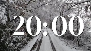 20 Minute Timer | Winter Snowy Road | Sound at the End | Ambient Music