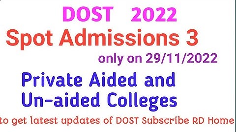 DOST 2022 SPOT Admissions 3 in private colleges