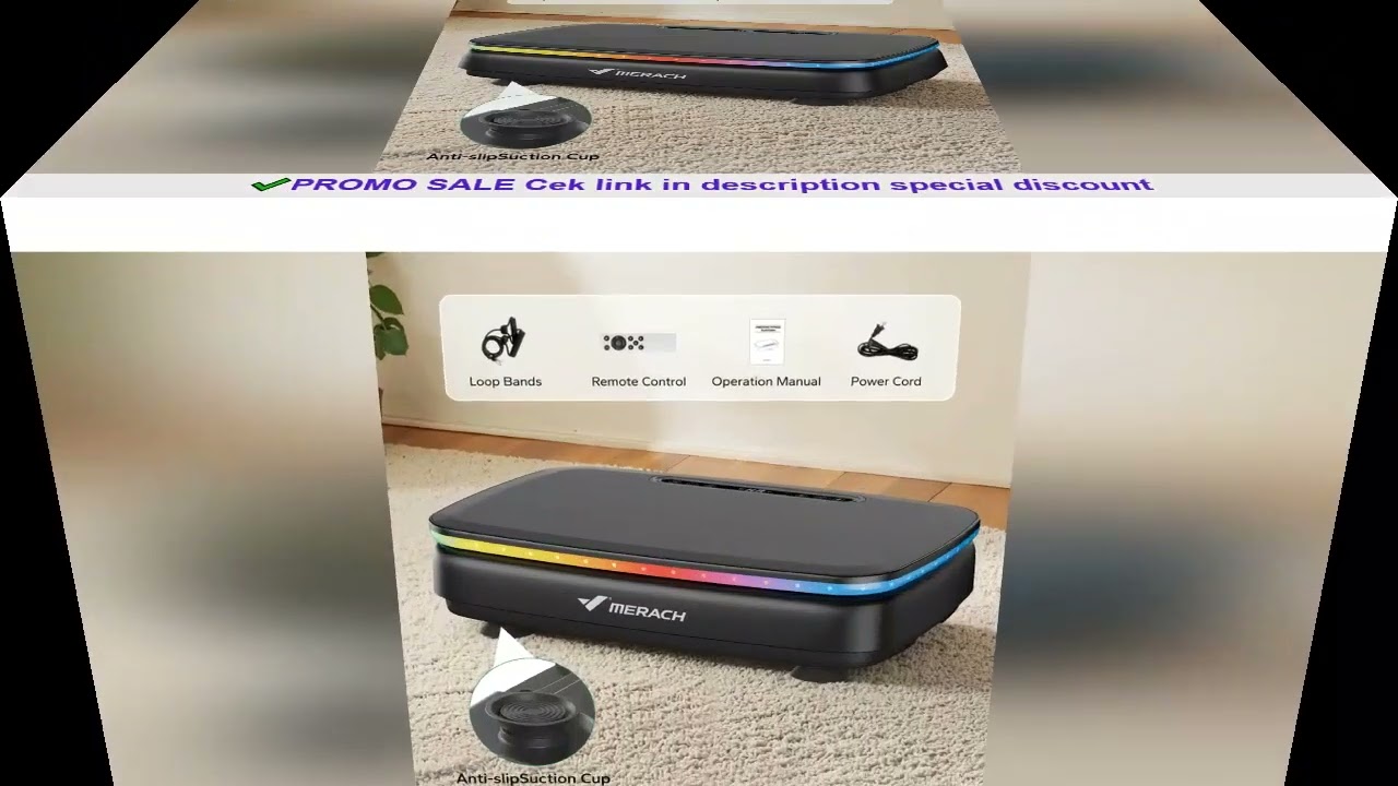 MERACH Vibration Plate Exercise Machine with Light Whole Body Workout Power Vibrate Platform Vibrati