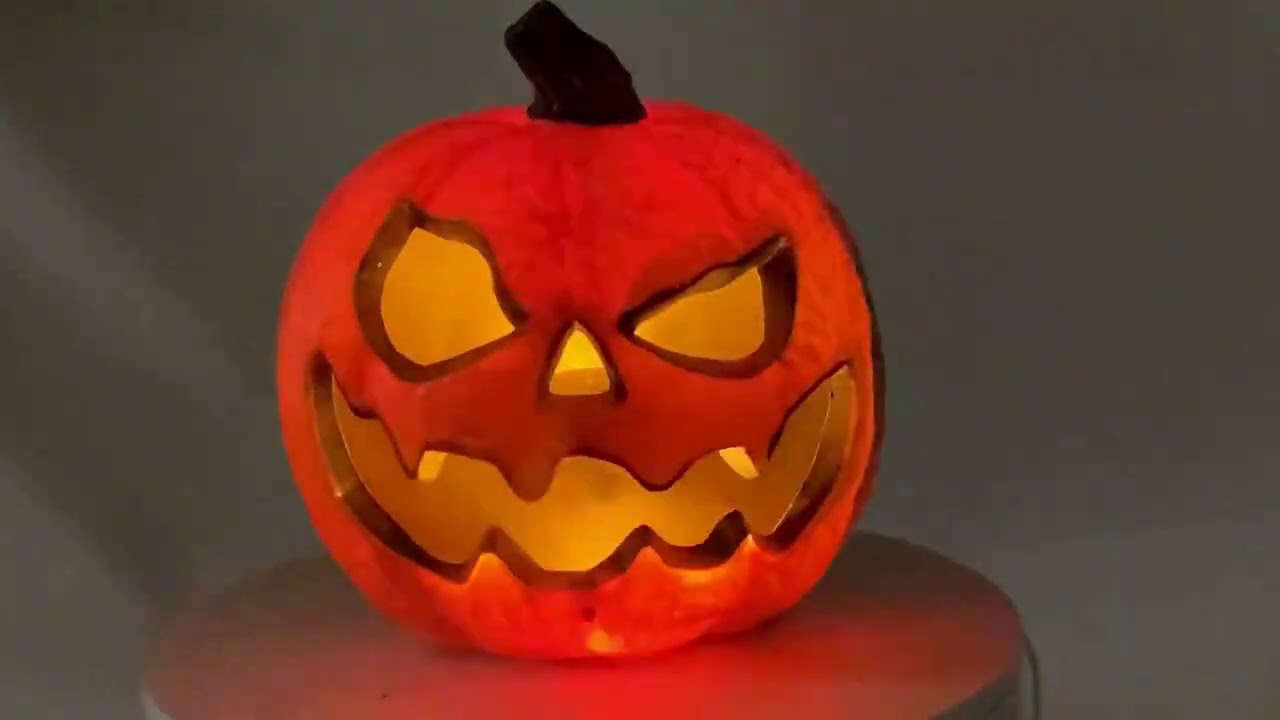 Misting Pumpkin Orange Halloween Display Outdoor LED Light Home Decor