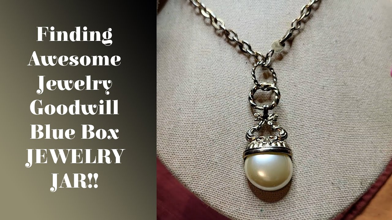 Finding Awesome Jewelry in New Jersey Goodwill Blue Box JEWELRY JAR!!