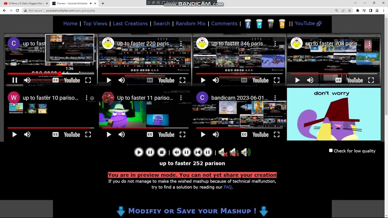 up to faster 252 parison