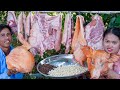 Cooking Hong Pig Head Pig Thigh & Pork Belly Recipe in Village - Keep Donation Foods with Neighbors