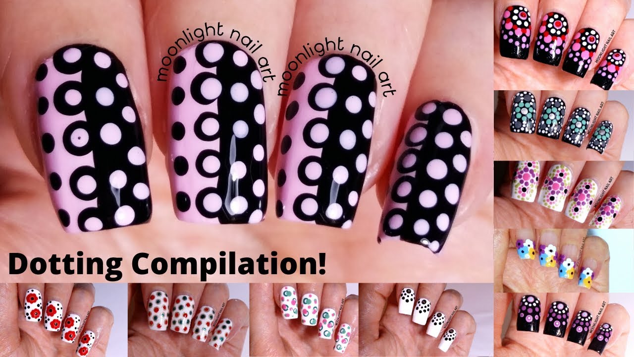 10 Easy Dotting Tool Nail Designs: Compilation! – by Moonlight Nail Art 