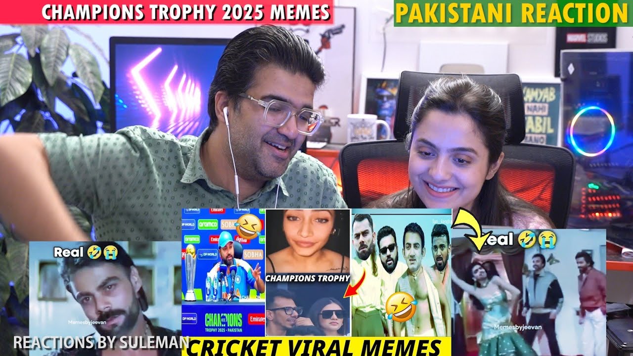 Pakistani Couple Reacts To Champions Trophy 2025 Viral Memes | India Vs Pak | India Vs NZ