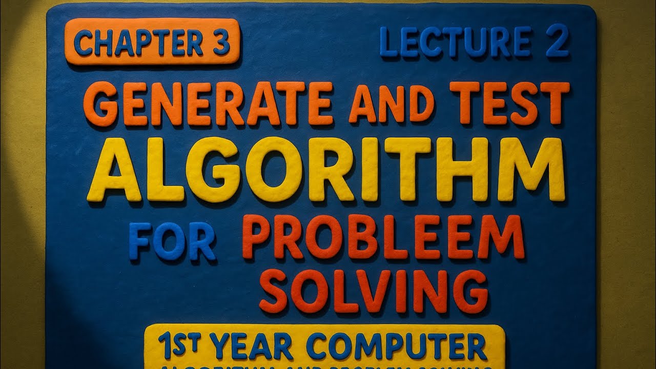 Generate and Test Algorithm | Algorithm for problem solving | chapter 3 ...
