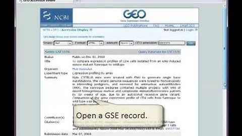 Visualysing and analysing GEO data  with Subio Platform