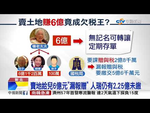 人瑞賣地"賺6億"給兒 漏報贈與稅槓國稅局19年│中視新聞 20210106