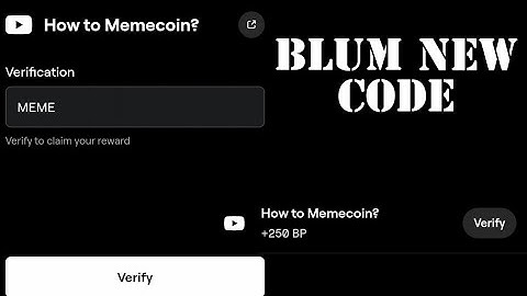 How to memecoin ? Blum video code | Blum today verification keyword | Blum code How to memecoin
