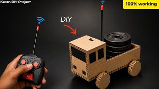 How to Make Simple RC Truck with Cardboard | DIY Homemade Remote Control Truck Karan DIY Project