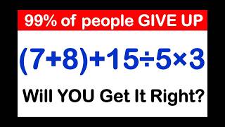 Can You Solve This Most People Get the Order Wrong!