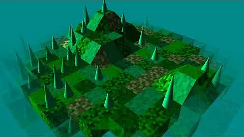 land scene in all directional grid that wraps around - threejs examples