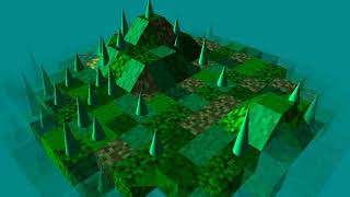 land scene in all directional grid that wraps around - threejs examples