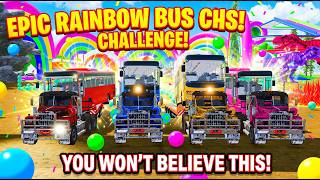 MEGA RAINBOW TRUCK & BUS ADVENTURE 🌈🚛 Dinosaur World, Fire & Epic Rescue Challenge!