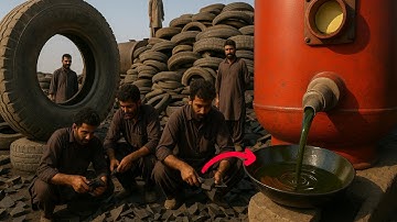 Tái Chế Ép Những Lốp Xe Khổng Lồ Thành Dầu Của Người Dân Pakistan 