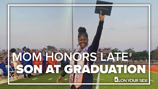 'Mama got your diploma baby' | East St. Louis mom walks across the stage on behalf of son