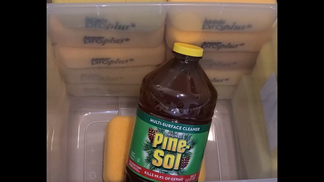 Pine Sol Original Pine SUD & RINSE / 7 / 3 Buckets / SPONGE ASMR / SUDS RINSE / RELAX YouTube
