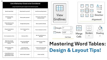 Understanding Table Design and Layout in Microsoft Word Tutorial - Lesson 21