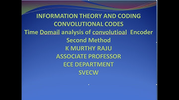 Time Domain analysis of convolutional  Encoder Second Method