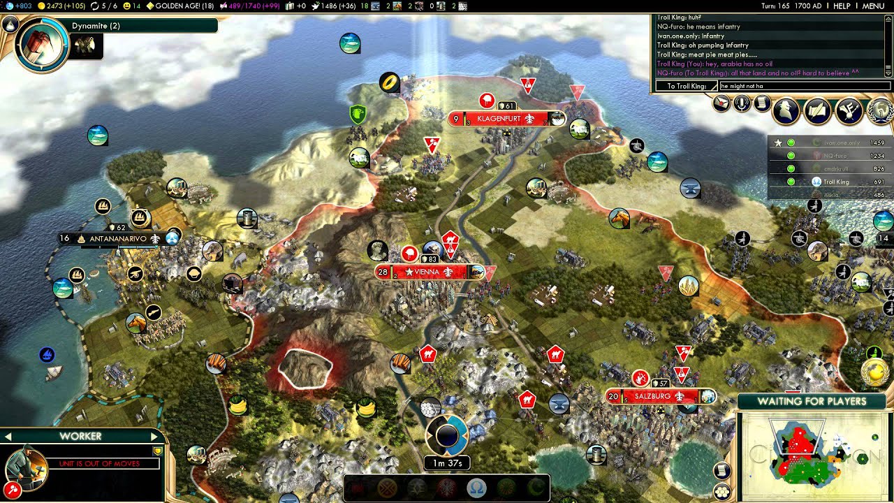 Civilization V - Brave new World - no quitters Multiplayer - game 4-5 (gameplay)