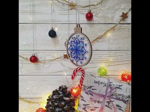 FLPL-063 Набір для вишивання бісером новорічної іграшки на пластиковій основі, видео 1