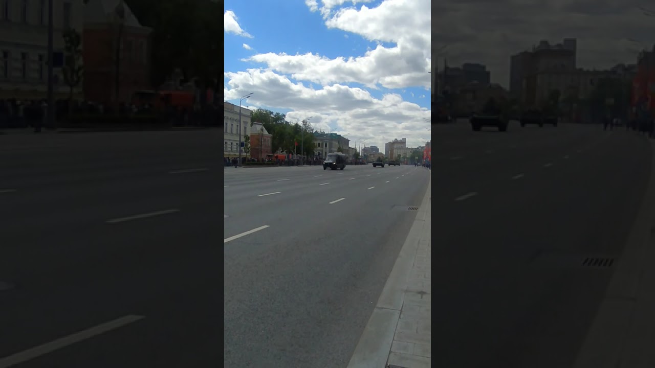 Military equipment on the Garden Ring after the parade. Fragment 56 Moscow.Victory Day May 9, 2025.