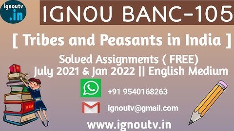 IGNOU BANC-105 Solved Assignment July 2021 & Jan 2022 [FREE] || IGNOU BSCANH || IGNOU TV || IGNOU ||