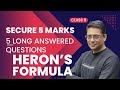 5 Most Important Questions HERON'S FORMULA #class9