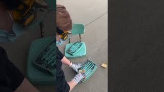 Woman refurbishes her grandmother’s vintage stool