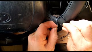 Install Hand Sewn Leather Steering Wheel Cover 15 inch diameter