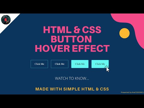 Button hover effects HTML CSS | How to Create a CSS hover effect In 5 Minutes Tutorial