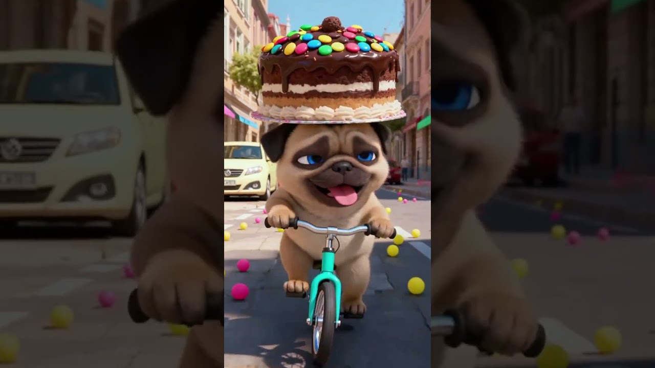 Dog Baker's Incredible Talents! Balances Cake on Head & Rides Unicycle for a Surprise Party! 🎂🐶