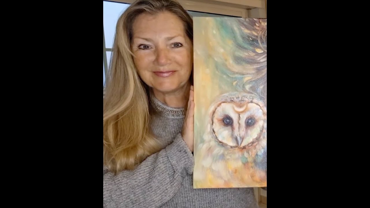 Unwrapping of 'The Sisterhood of the Roseline' painting I received today.. And the Owl Totem as well