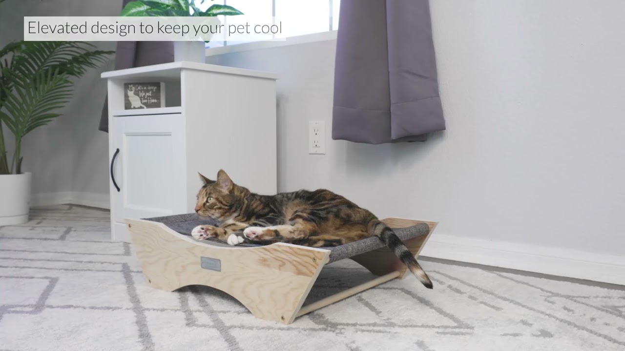 Armarkat Elevated Cozy Pet Hammock for Cats Scratch  Resting Sleepy Bed