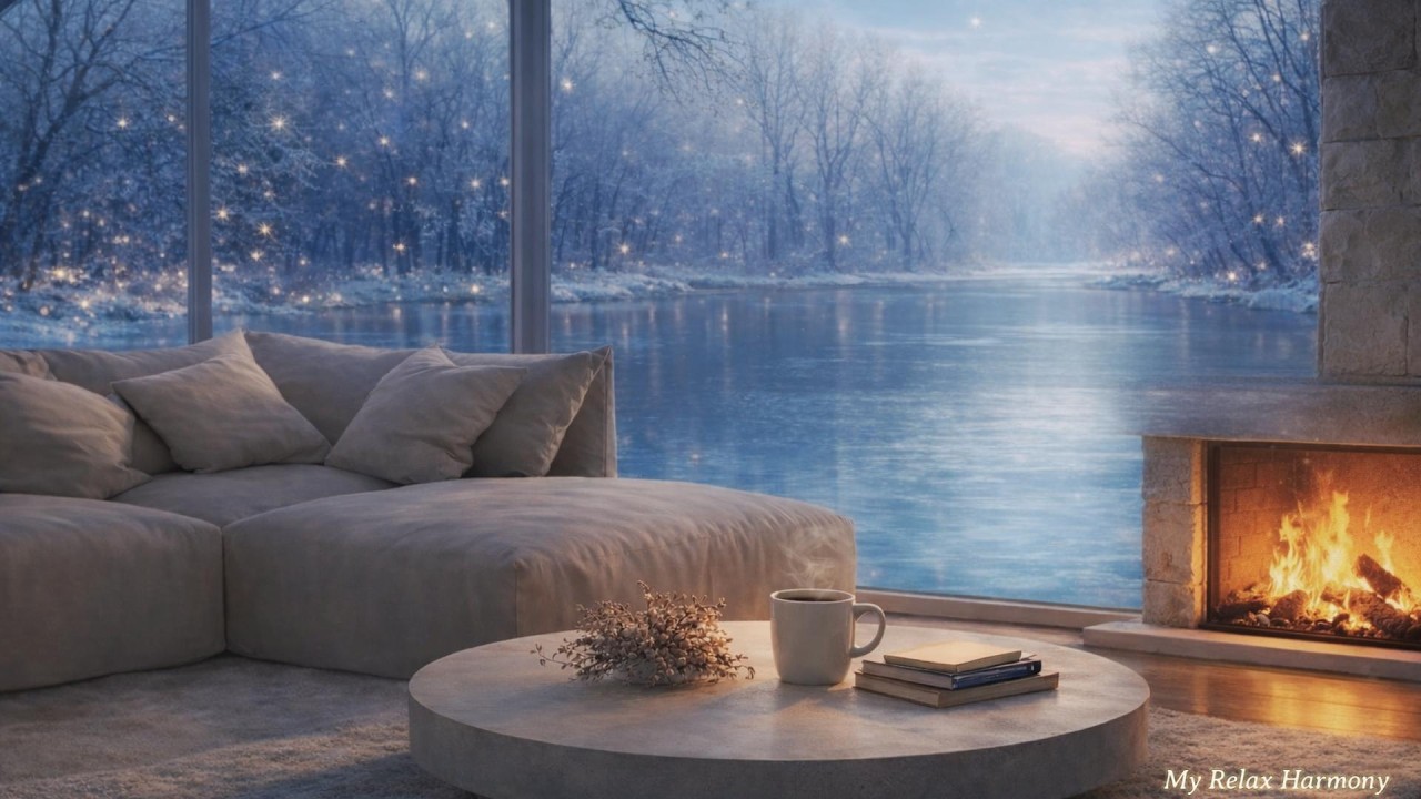 Winter Lake Work Music ❄ Soft Piano & Acoustic Guitar for Deep Focus