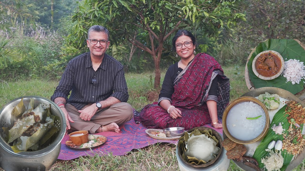 Grand Odia Outdoor Feast l Patrapoda, Sunday Mutton Curry, Pagaw, Chunchi Patra Pitha etc.