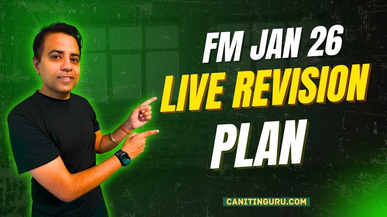 FM Revision plan l Live session from today l Jan 26 l CA Inter FM l CA ...