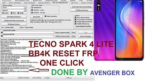 Tecno Spark 4 Lite BB4k Reset Frp One Click By Avengers Box