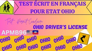 OHIO Driving license written test in French, don't pass without watching this video for a license...