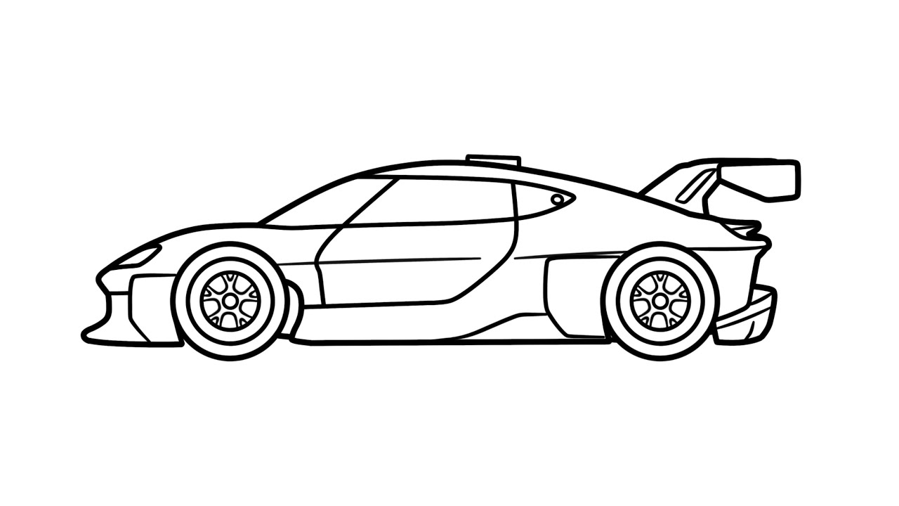 How to draw a PORSCHE MISSION R easy / drawing porsche mission r racing car