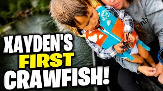 My Grandson’s First Crawfish Catch!