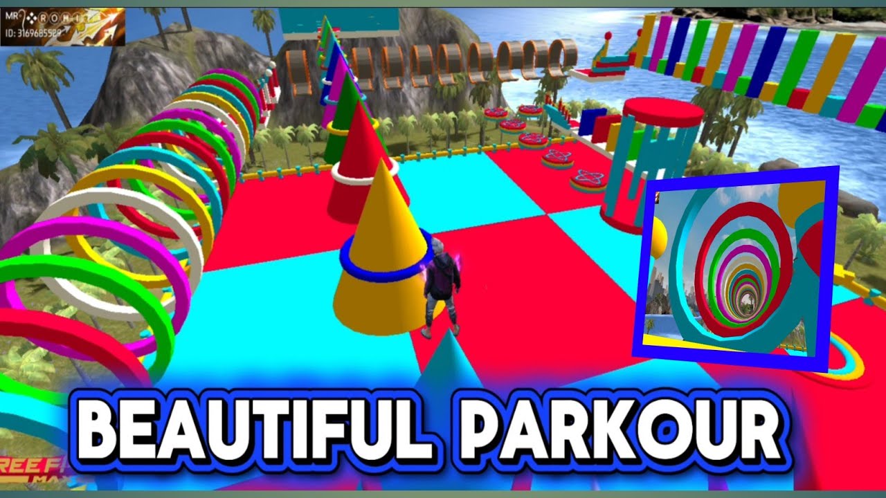 Beautiful Parkour 😍 in free fire | free fire Parkour | free fire craftland parkour maps