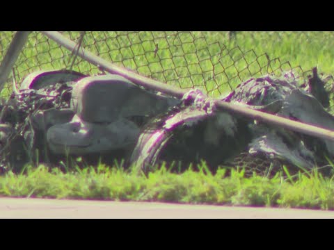 Corvette catches fire after crash leaving a man and woman dead in Davie