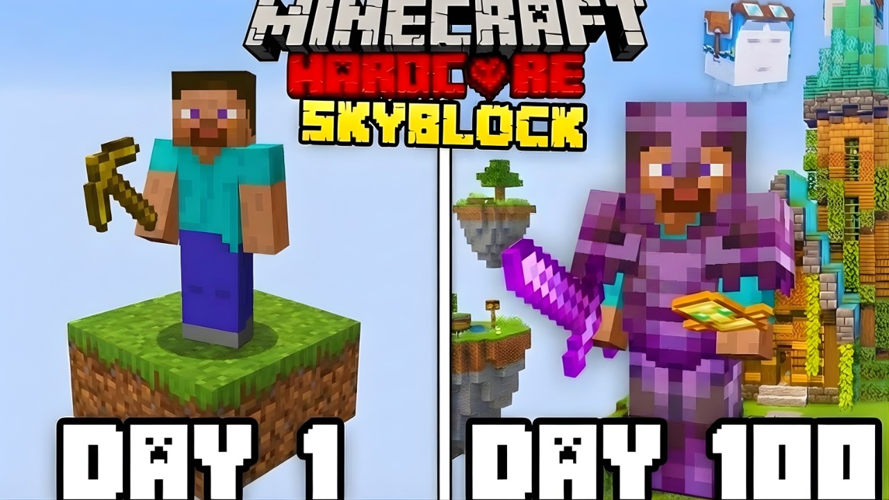 I Survived 100 Days in Minecraft ONE BLOCK!