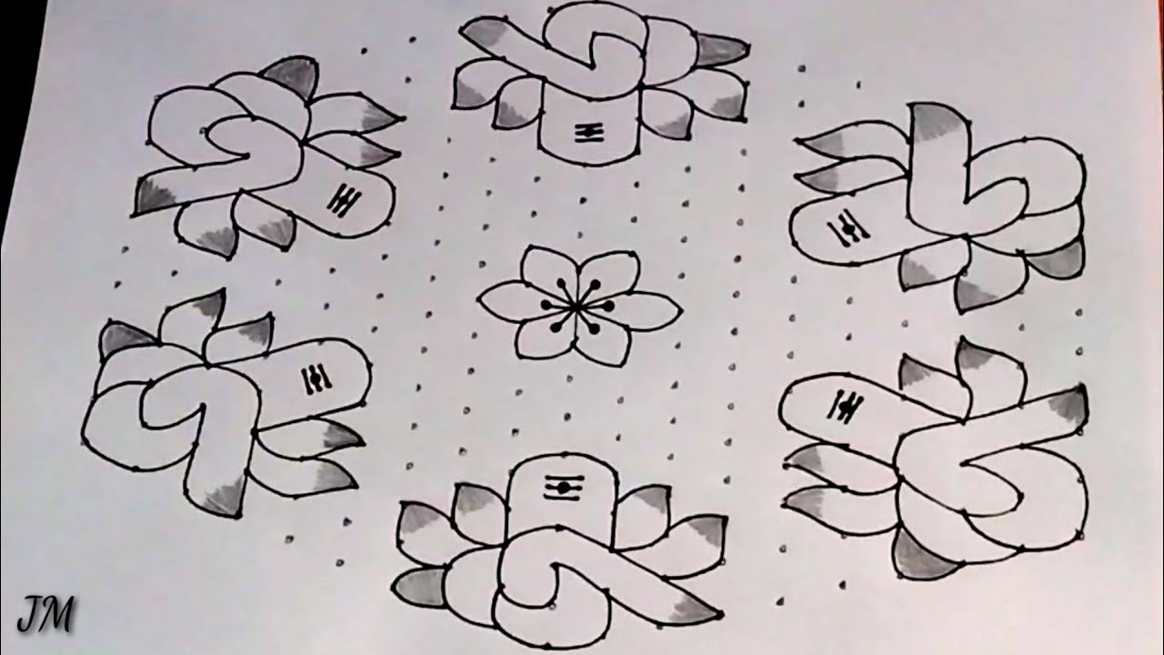 19*10 dots rangoli|shivaratri special Siva linga rangoli|easy rangoli|BY JM CREATIONS