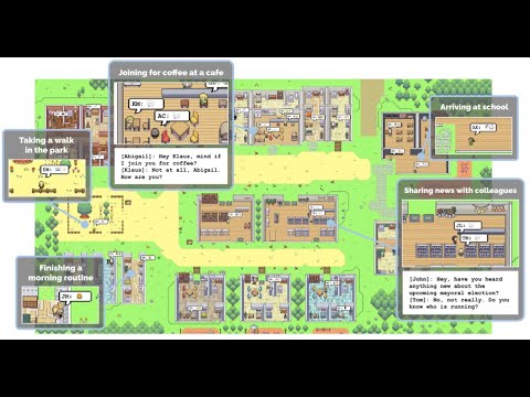 AI's cute virtual town, can you believe that these are all AI?